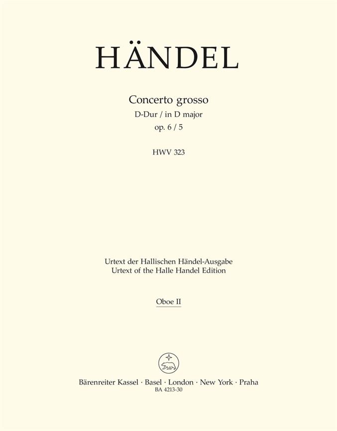 Handel: Concerto grosso D-Dur op. 6/5 HWV 323 (Hobo 2)