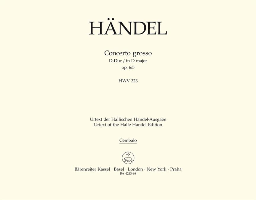 Handel: Concerto grosso D-Dur op. 6/5 HWV 323 (Klavecimbel)