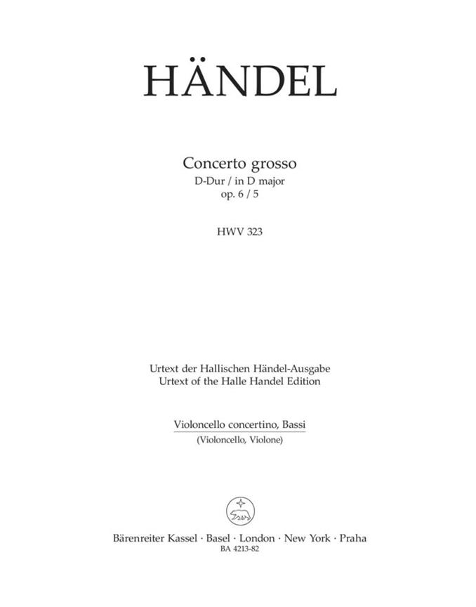 Handel: Concerto grosso D-Dur op. 6/5 HWV 323 (Cello)