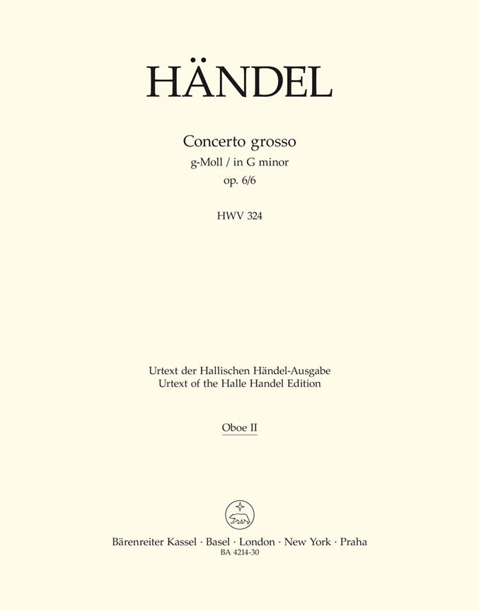 Handel: Concerto grosso g-Moll op. 6/6 HWV 324 (Hobo 2)