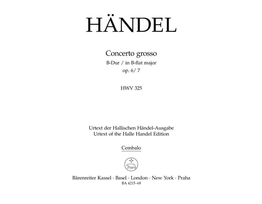 Handel: Concerto grosso B-Dur op. 6/7 HWV 325 (Klavecimbel)