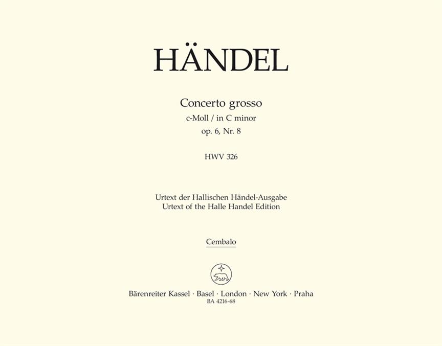 Handel: Concerto grosso c-Moll op. 6/8 HWV 326 (Klavecimbel)