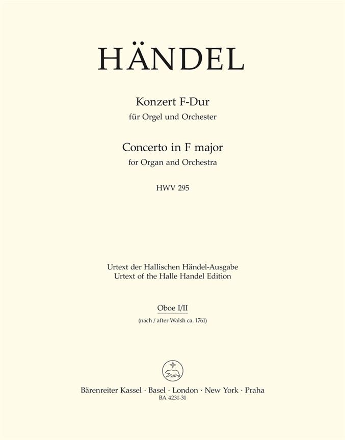 Handel: Concerto for Organ and Orchestra no. 13 F major HWV 295 (Hobo 3)