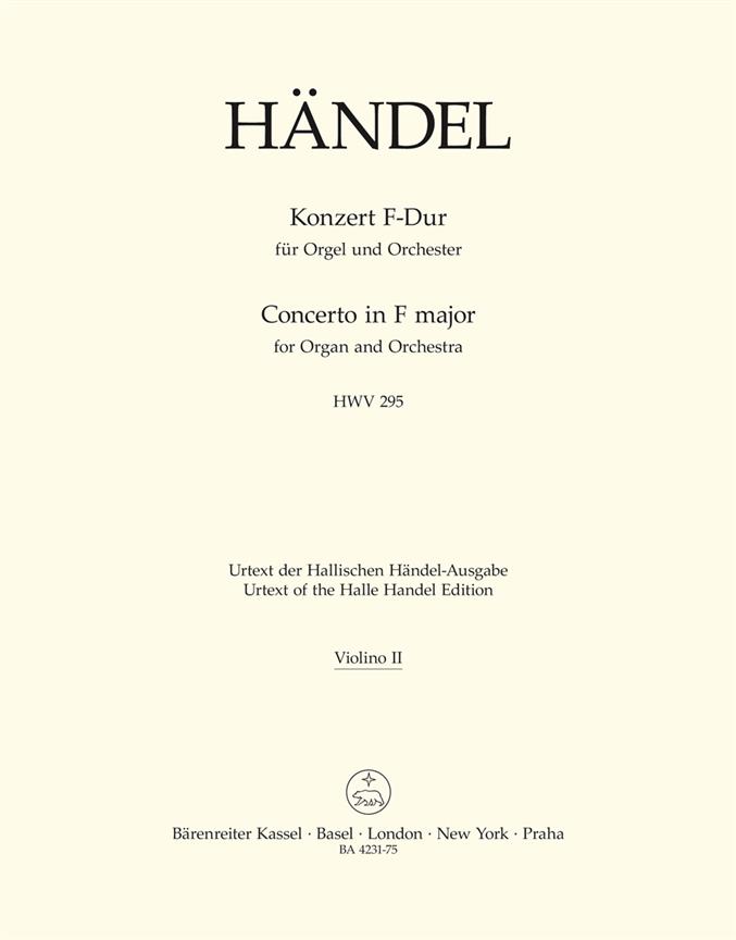 Handel: Concerto for Organ and Orchestra no. 13 F major HWV 295 (Viool 2)