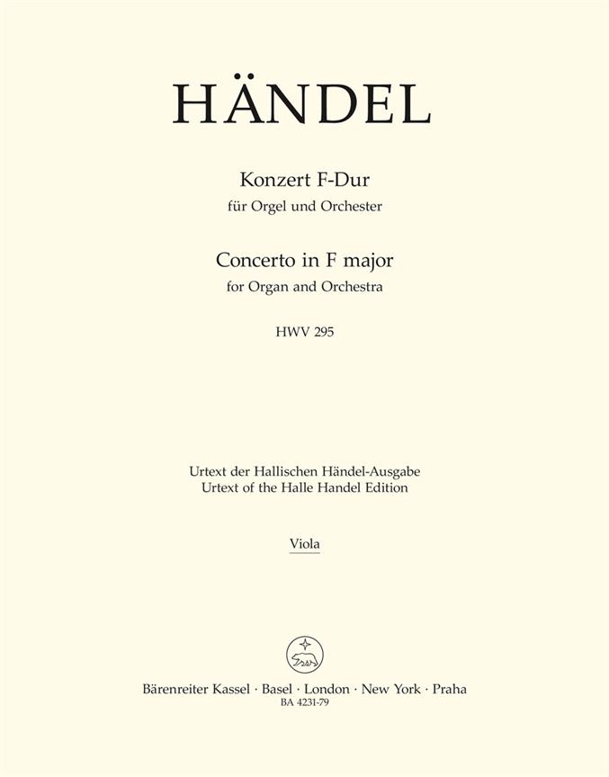 Handel: Concerto for Organ and Orchestra no. 13 F major HWV 295 (Altviool)