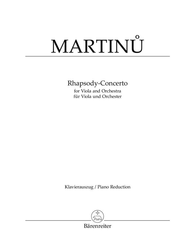 Bohuslav Martinu: Rhapsody-Concerto
