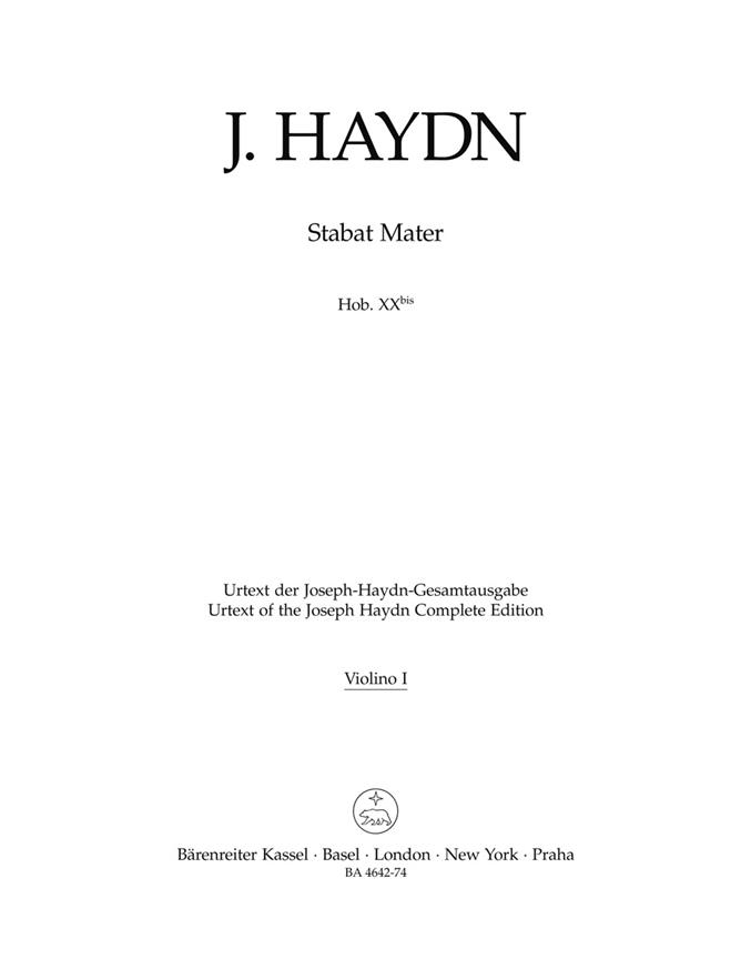 Haydn: Stabat Mater Hob XXbis (Viool 1)