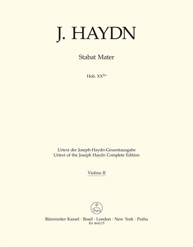Haydn: Stabat Mater Hob XXbis (Viool 2)