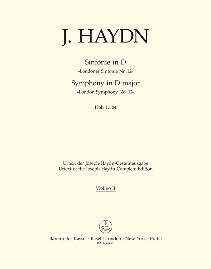 Haydn: Symphony D major Hob.I :104 London Symphony No. 12