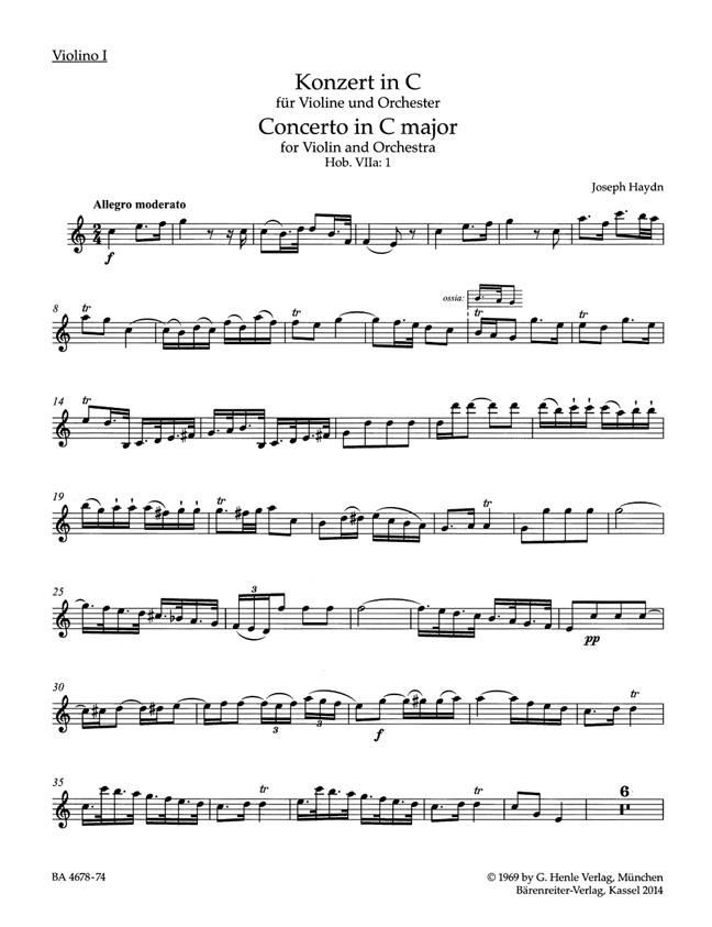 Joseph Haydn: Concerto for Violin and Orchestra in C major Hob. VIIa:1