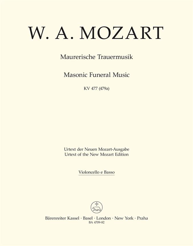Mozart: Masonic Funeral Music K. 477 (479a) (Cello)