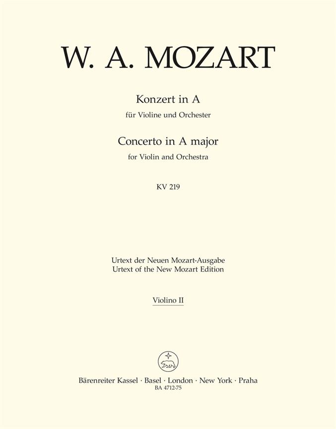 Mozart: Concerto for Violin and Orchestra no. 5 A major K. 219