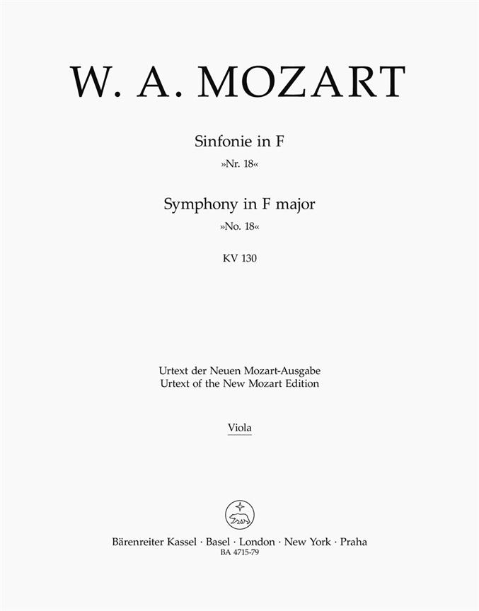 Mozart: Symphony no. 18 F major K. 130