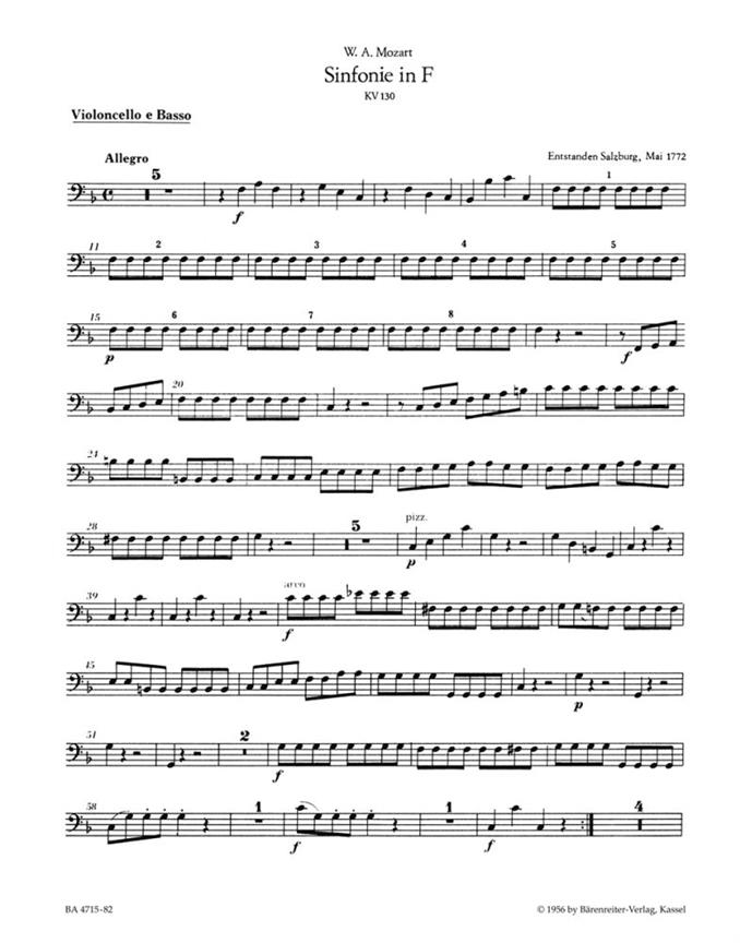 Mozart: Symphony no. 18 F major K. 130