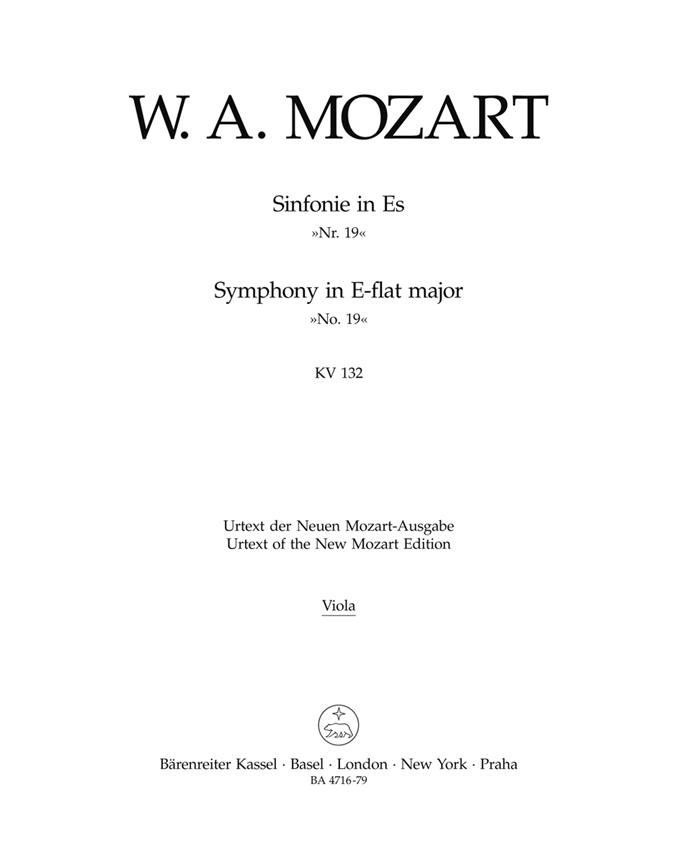 Mozart: Symphony no. 19 E-flat major K. 132