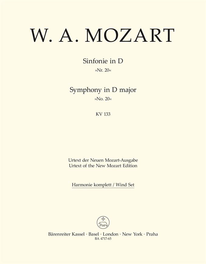 Mozart: Symphony no. 20 D major K. 133