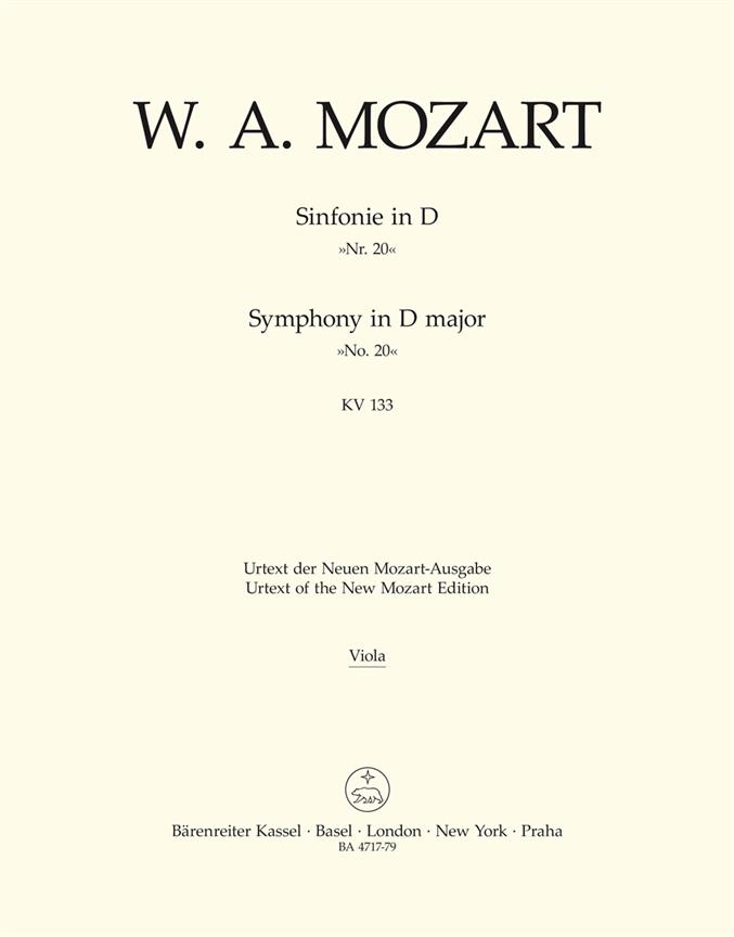 Mozart: Symphony no. 20 D major K. 133