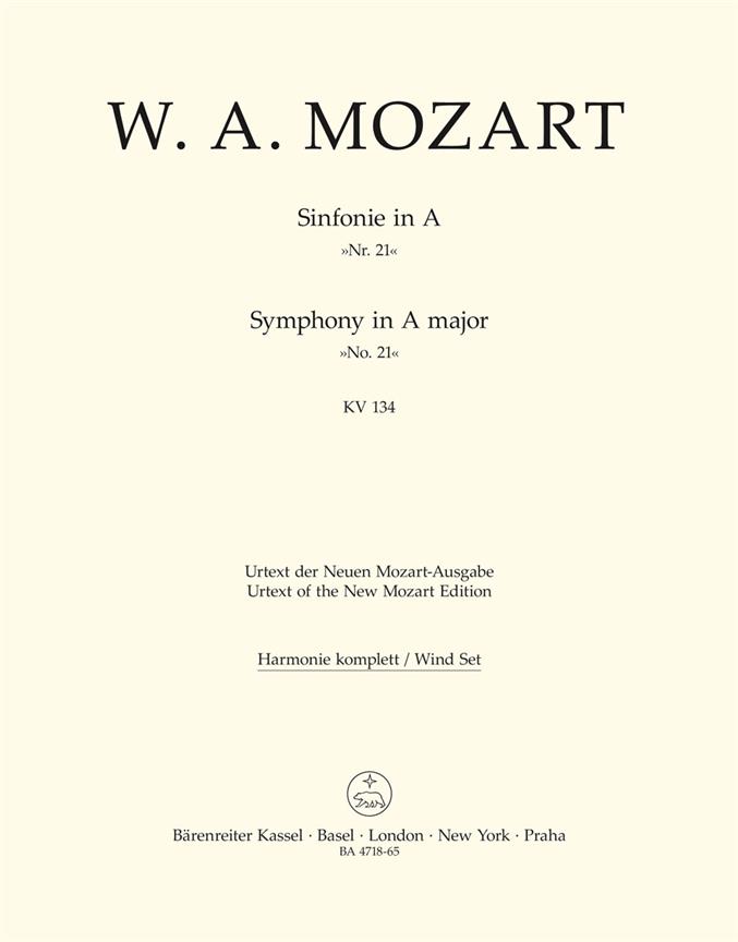 Mozart: Symphony no. 21 A major K. 134