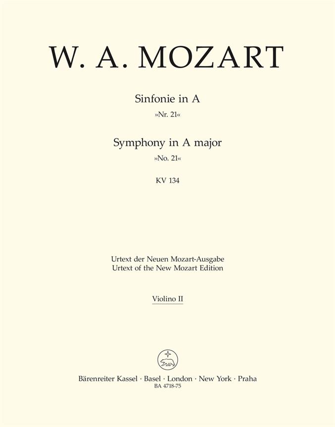 Mozart: Symphony no. 21 A major K. 134
