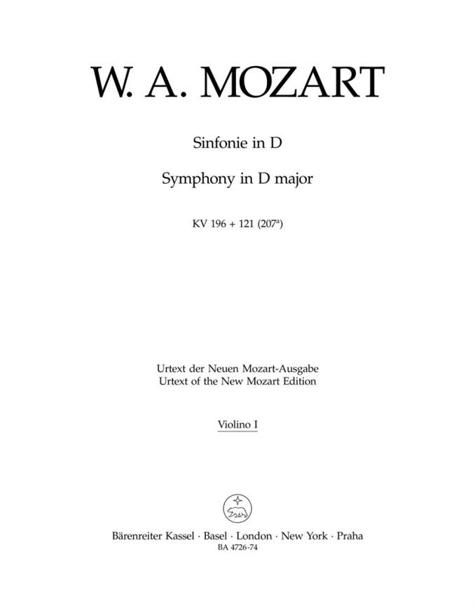 Mozart: Sinfonie D-dur - Symphony in D major (Viool 1)