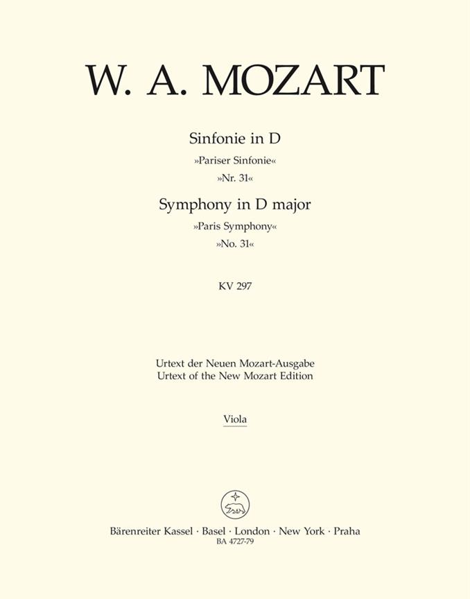 Mozart: Symphony no. 31 in D major K. 297 (300a) Paris Symphony (Altviool)