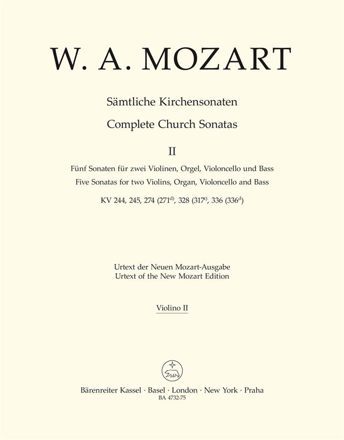 Mozart: Sämtliche Kirchensonaten Heft 2 (Viool 2)