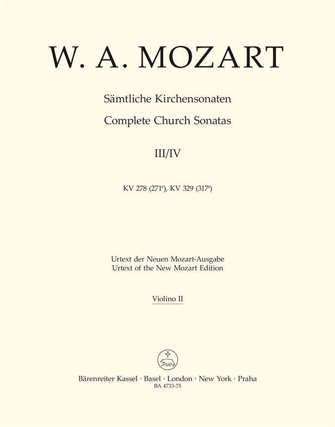 Mozart: Sämtliche Kirchensonaten Heft 3/4