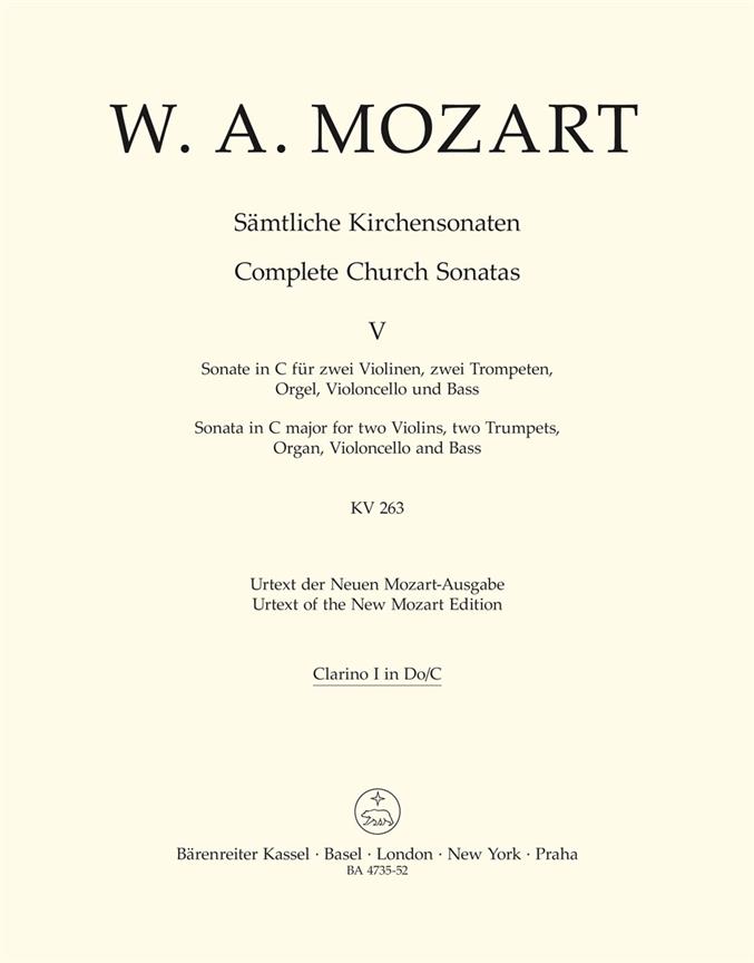 Mozart: Sämtliche Kirchensonaten Heft 5 (Klarinet/Trompet)