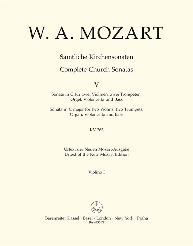 Mozart: Sämtliche Kirchensonaten Heft 5 (Viool 1)