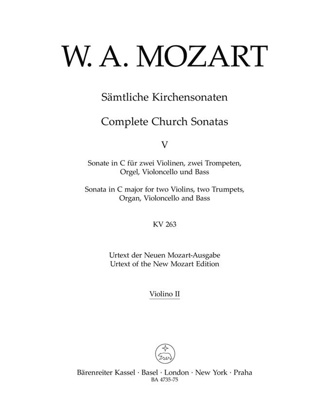 Mozart: Sämtliche Kirchensonaten Heft 5 (Viool 2)