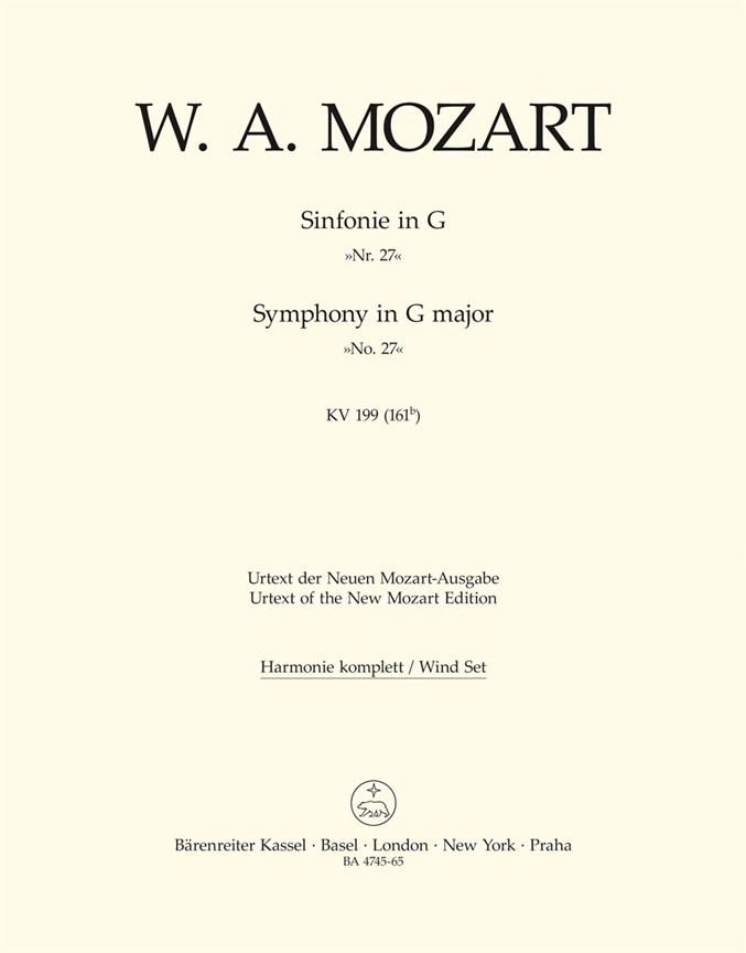 Mozart: Symphony no. 27 in G major K. 199 (161b)