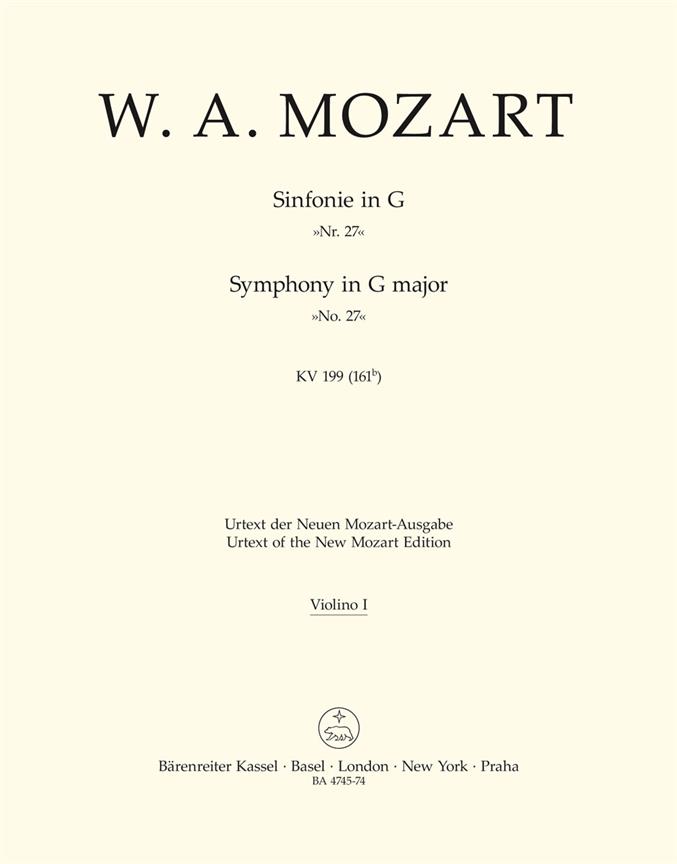 Mozart: Symphony no. 27 in G major K. 199 (161b)