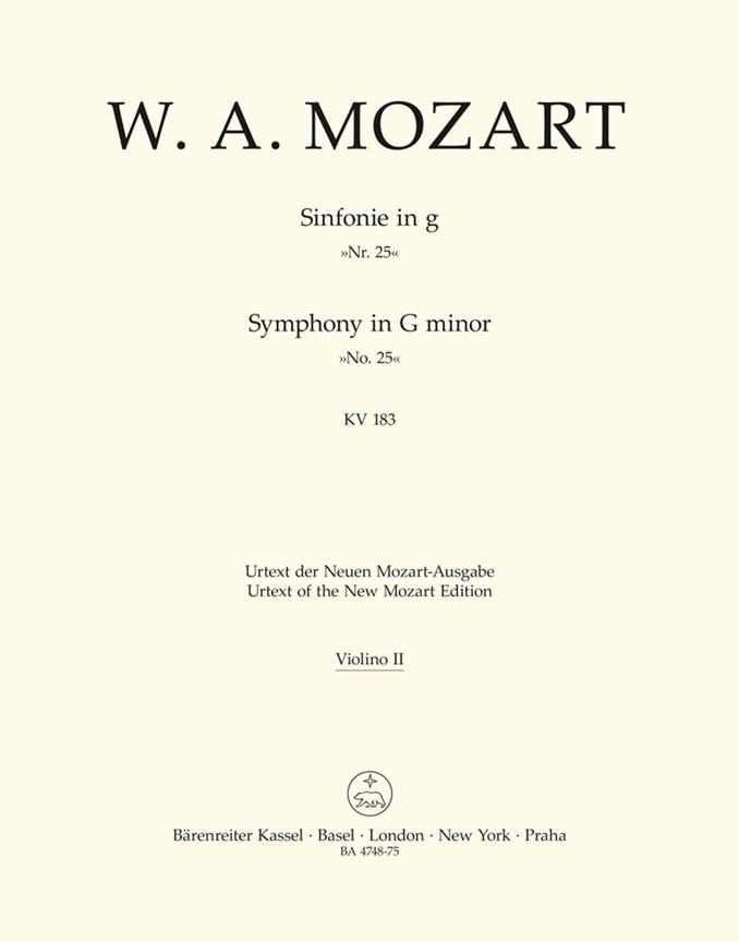 Mozart: Symphony no. 25 in G minor K. 183 (K.6: 173 dB)