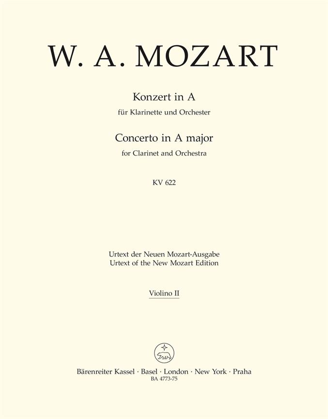 Mozart: Concerto in A major for Clarinet and Orchestra A major KV 622