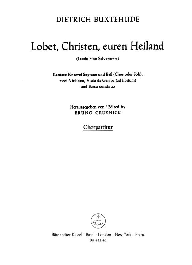 Buxtehude: Lobet, Christen, euren Heiland BUXWV 68 (Koorpartituur)