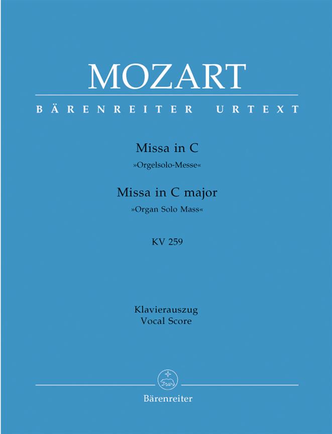 Mozart: Missa Organ Solo Mass C major KV 259 (Vocal Score)