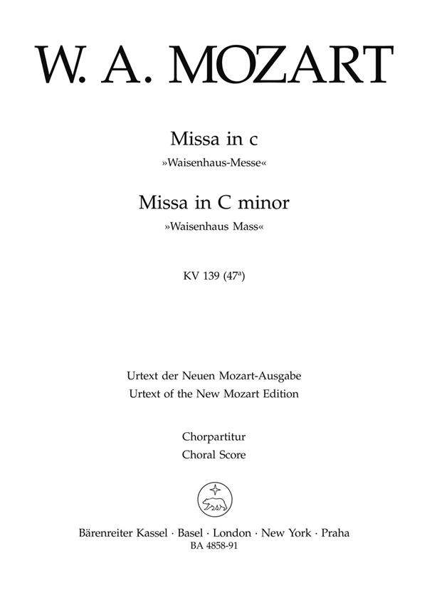 Mozart: Missa in C minor K 139 Waisenhaus-Messe (Koorpartituur)