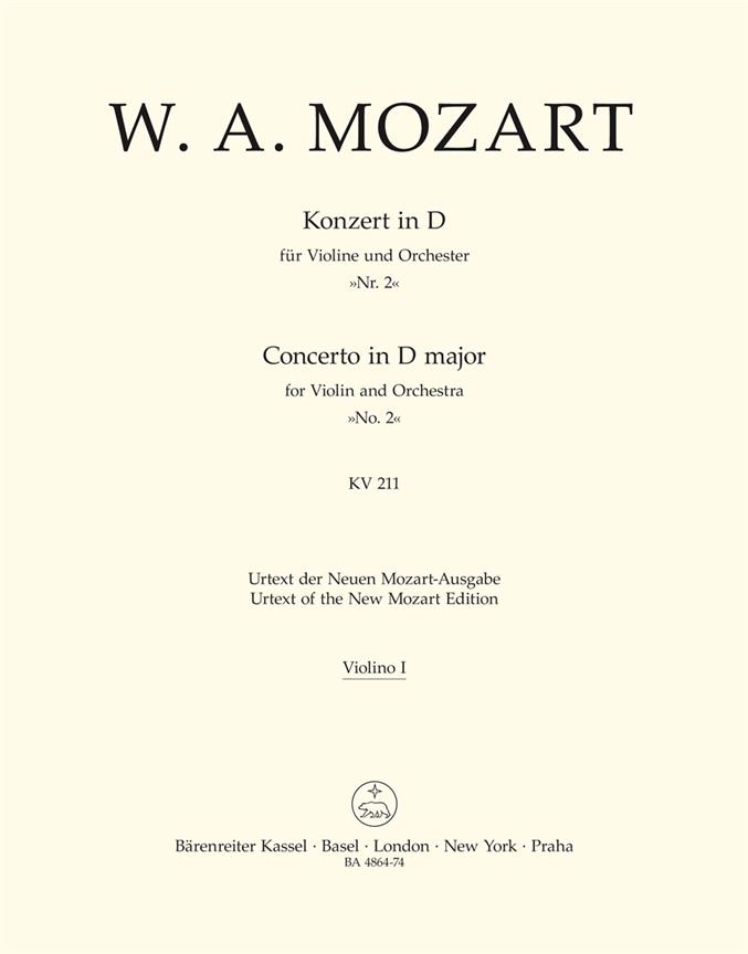 Mozart: Violinkonzert 2 in D-Major KV 211 (Viool 1)