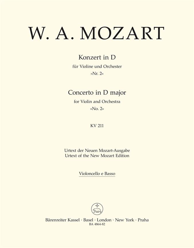 Mozart: Violinkonzert 2 in D-Major KV 211 (Cello)