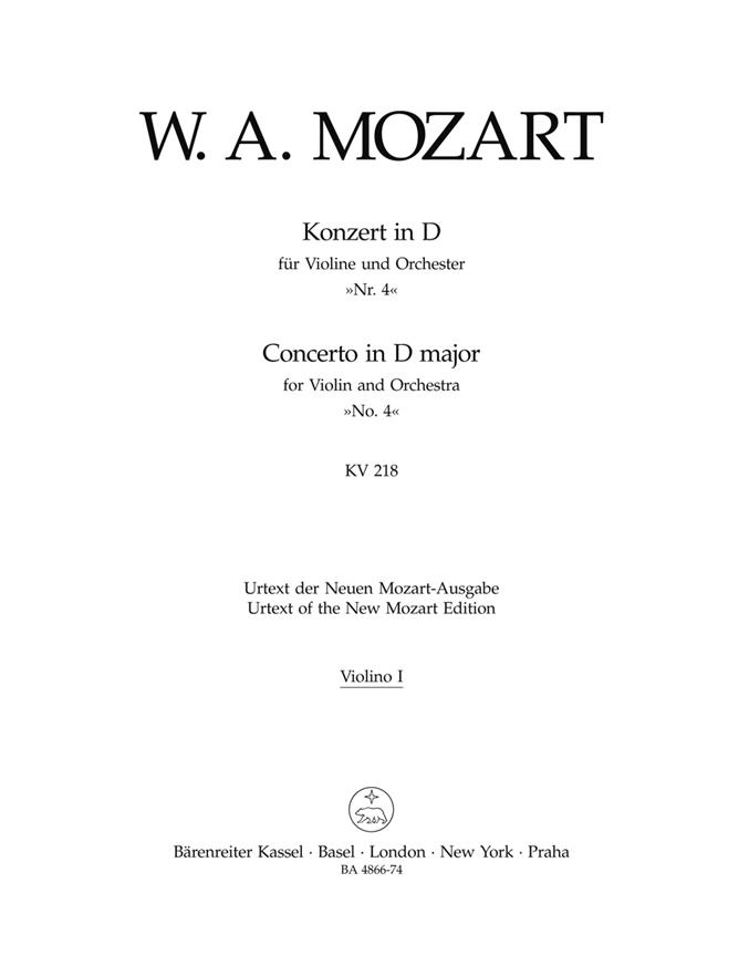 Mozart: Violinkonzert 4 D-dur K 218 (Viool 1)