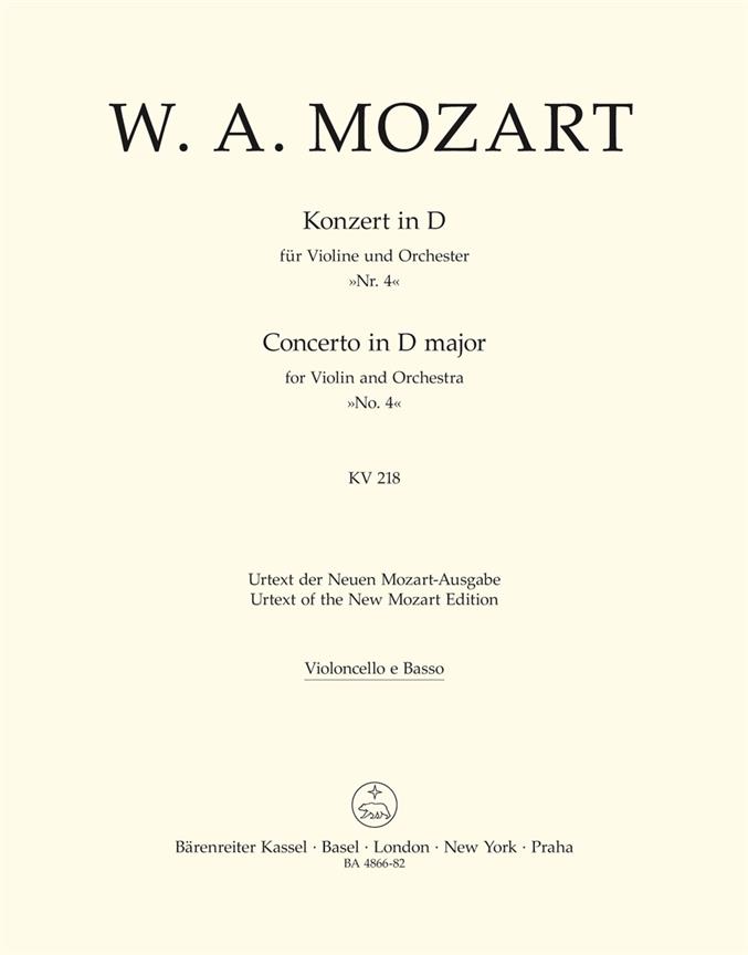 Mozart: Violinkonzert 4 D-dur K 218 (Cello)