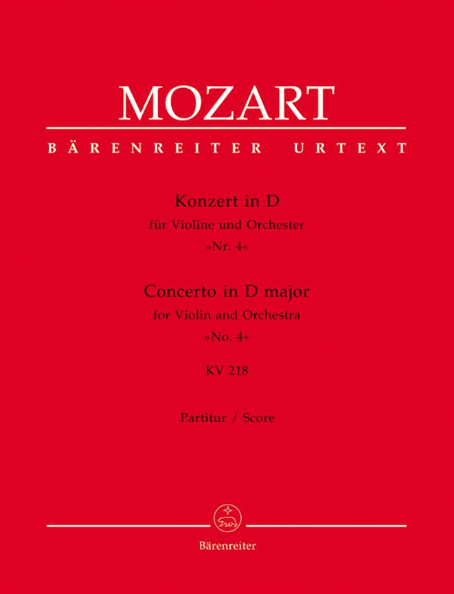 Mozart: Violinkonzert 4 D-dur K 218 (Partituur)