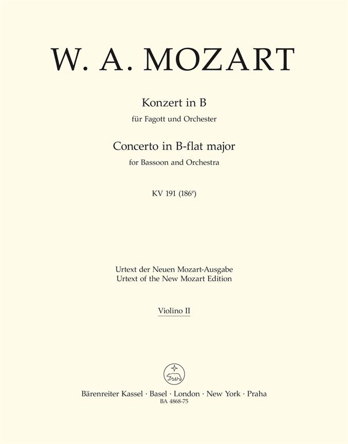 Mozart: Konzert für Fagott und Orchester B-Dur KV 191 (186e)