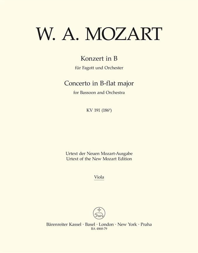 Mozart: Konzert für Fagott und Orchester B-Dur KV 191 (186e)