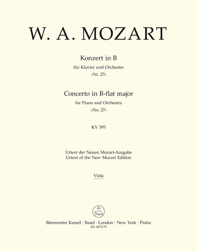 Mozart: Concerto for Piano and Orchestra no. 27 in B-flat major K. 595