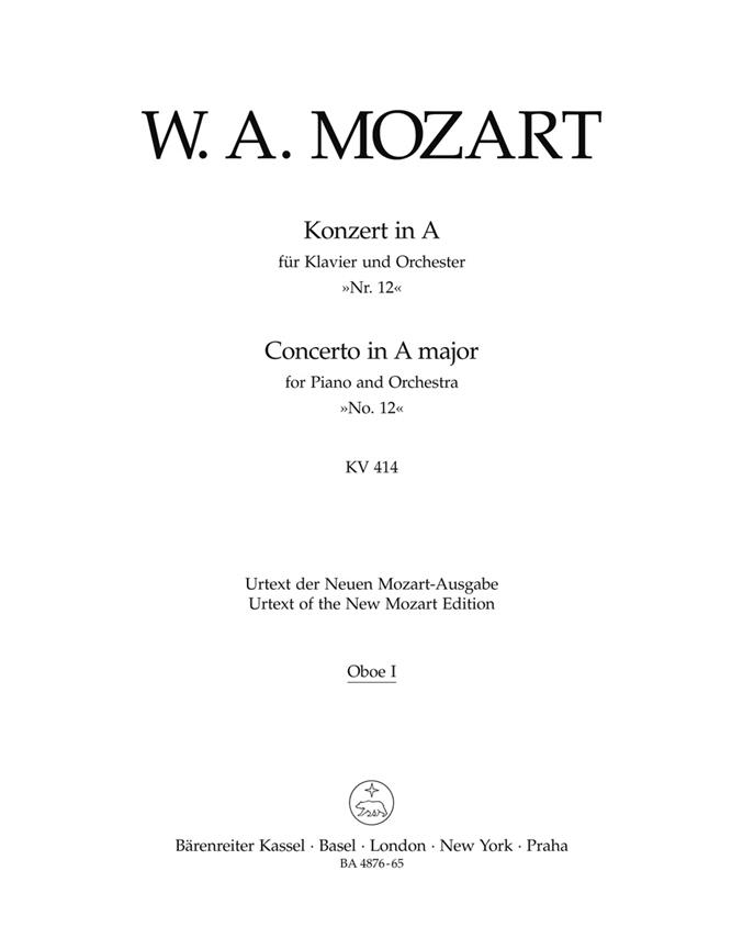 Mozart: Concerto for Piano and Orchestra no. 12 in A major K. 414