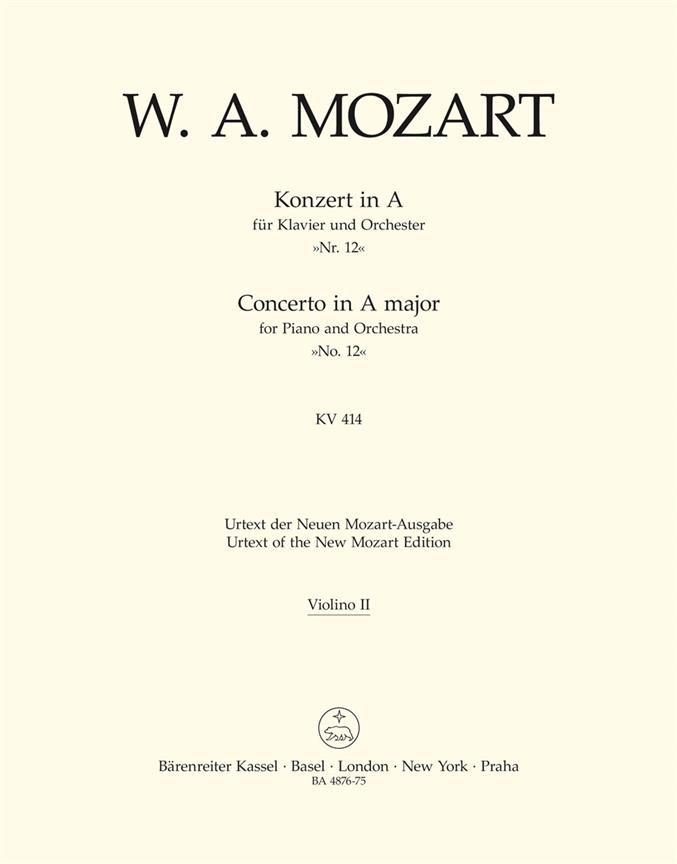 Mozart: Concerto for Piano and Orchestra no. 12 in A major K. 414