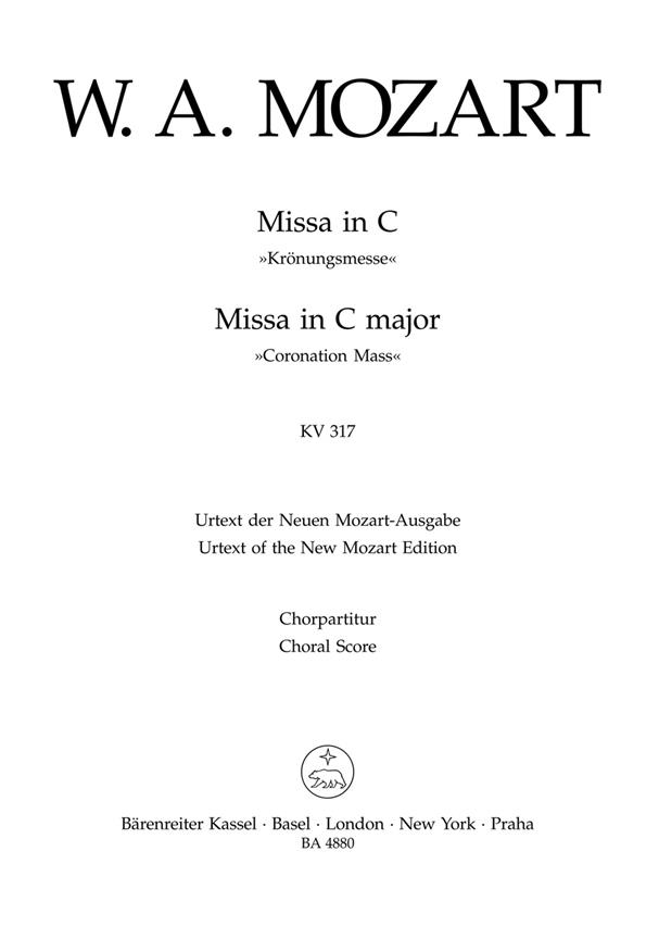 Mozart: Missa C-Dur KV 317 Krönungsmesse (Koorpartituur)