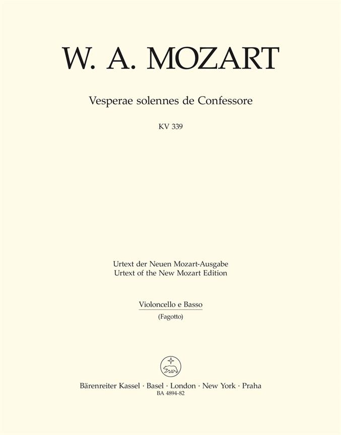 Mozart: Vesperae solennes de Confessore K. 339 (Cello)