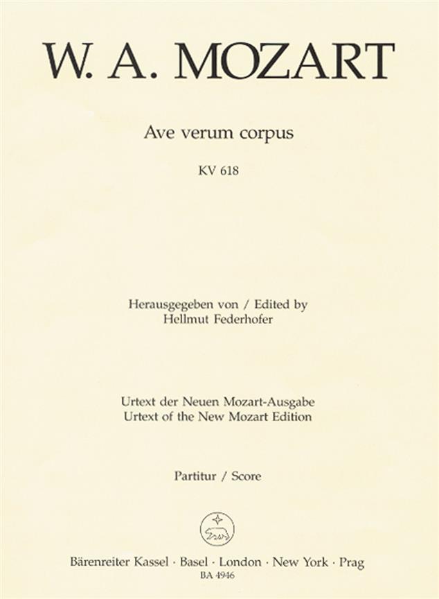 Mozart: Ave Verum Corpus K. 618 (Partituur)